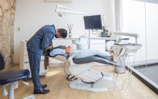 Dentist working on a patient