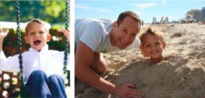 Dr. Jay Elbrecht, an Anderson Indiana Dentist playing with son
