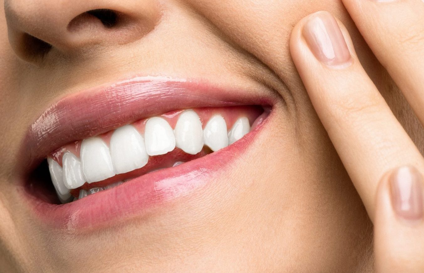 woman with white teeth smiling close up