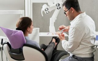 Dentist explaining dental procedures