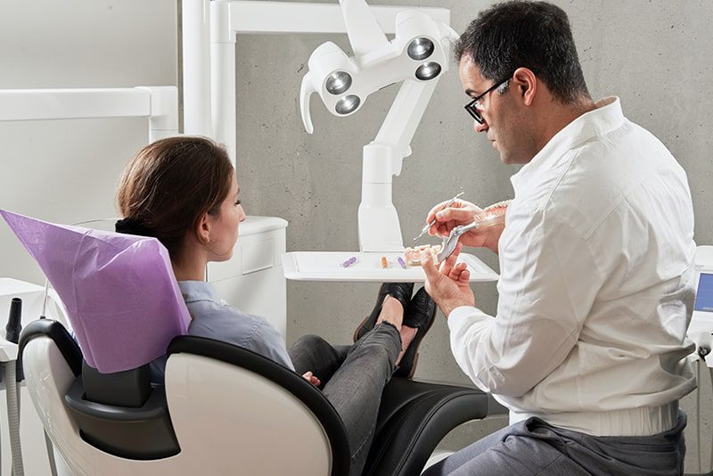 dentist explaining dental procedures