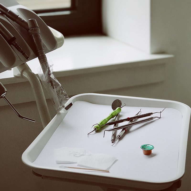 dental tray ready for next patient
