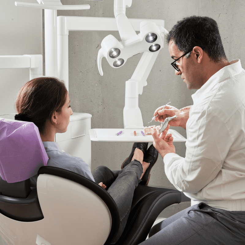 Girl undergoing a dental check-up