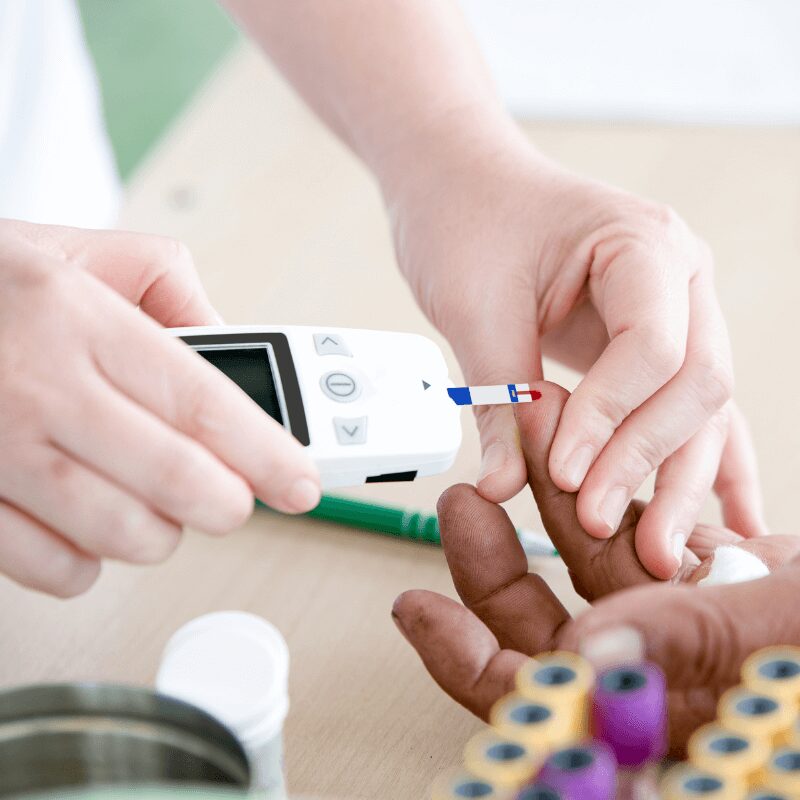 person taking diabetes test – hands only view diabetes test, medical condition