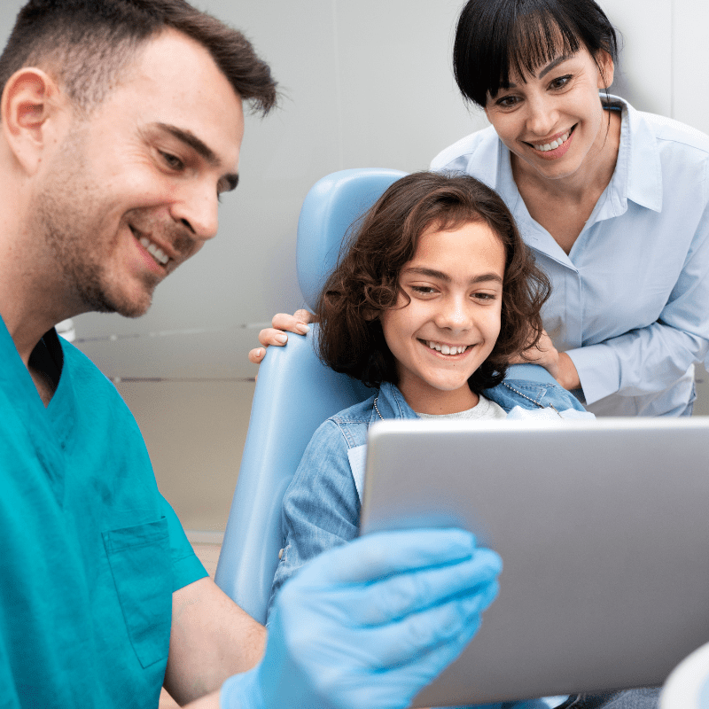close-up-boy-dentist boy getting a dental checkup
