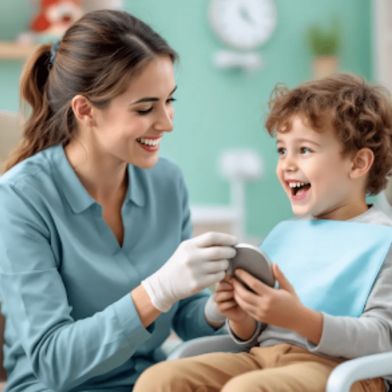 pediatric dentist with little boy pediatric dentist with little boy