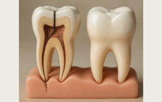 root canal vs dental filling teeth illustration