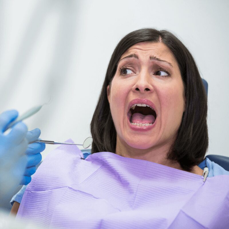 girl terrified of the dentist
